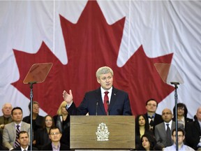 Prime Minister Stephen Harper makes an announcement in Richmond Hill, Ont.