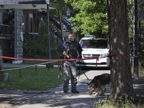 Police are at a standoff and negotiating with a suicidal man who has barricaded himself in his apartment on Christophe Colombe St. in the Villeray borough, Montreal, Wednesday September 23, 2015.