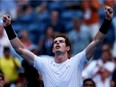 Andy Murray of Great Britain celebrates after defeating Adrian Mannarino of France in their Men's Singles Second Round match on Day Four of the 2015 US Open at the USTA Billie Jean King National Tennis Center on September 3, 2015 in the Flushing neighbourhood of the Queens borough of New York City.
