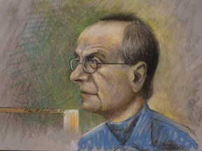 Artist's rendition of Valery Fabrikant at a court hearing in 2007.