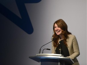 Bell Let's Talk National Spokesperson Clara Hughes speaks at the Bell Let's Talk special announcement held at the TIFF Bell Lightbox in Toronto, Tuesday, Sept, 22, 2015.