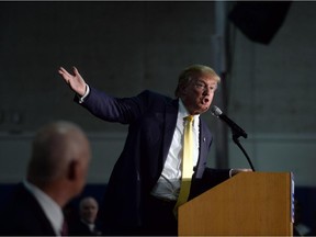 Republican Presidential candidate Donald Trump speaks during a town hall event at Rochester Recreational Arena September 17, 2015 in Rochester, N.H.