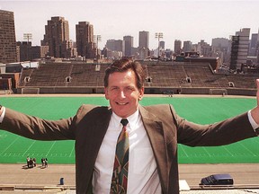 In this file photo, Alouettes president Larry Smith poses for photo at Molson Stadium on April 23, 1998, before it went through two phases of renovations.
