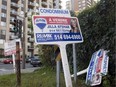 For sale signs in Montreal.