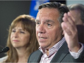 Quebec Second Opposition and CAQ Leader Francois Legault speaks at a news conference at the beginning of a Coalition Avenir Quebec pre-session caucus meeting, Tuesday, September 1, 2015.