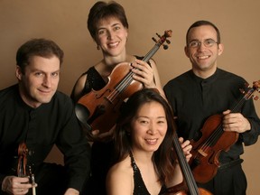 The Brentano Quartet played a program of Mendelssohn, Britten and Brahms on Sunday, Sept. 13, 2015, at the Ladies Morning Musical Club.