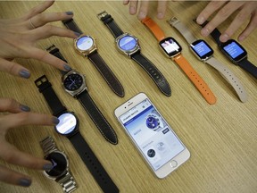 A number of Android Wear smartwatches compatible with the Apple iPhone.