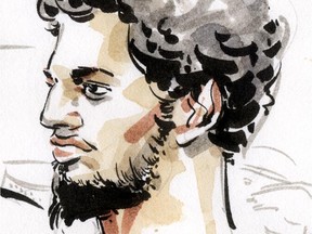 Courtroom sketch of Zakaria Amara.