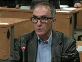 Guy Hamel testifies April 16, 2014, at the Charbonneau Commission.