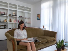 Myriam Élie and her partner Lennart Hoff have furnished their 1,000-square-foot condo in a minimalistic style. (Dave Sidaway / MONTREAL GAZETTE)