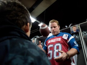Luc Brodeur-Jourdain's wife, Marie-Elaine Chicoine, gave birth to a bouncing baby boy, Noah, at 9:30 a.m. Sunday, Sept. 20, 2015 — more than three hours before his father, the Alouettes' centre, was scheduled to participate in a game against the Winnipeg Blue Bombers at Molson Stadium.