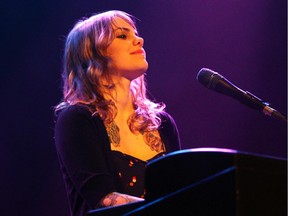 Singer-songwriter Coeur de pirate performing at the launch of the newly-named  Virgin Mobile Corona Theatre in Montreal, on Tuesday, December 18, 2012.