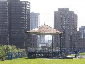Gazebo on Mount Royal located next to the Montreal fire department headquarters, on Wednesday June 03, 2015. The gazebo, now under renovation, will be named in honour of Mordecai Richler.