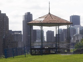 Gazebo on Mount Royal located next to the Montreal fire department headquarters.