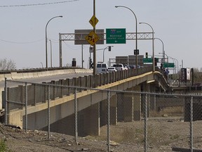 The Angrignon overpass spanning the former Turcot Yards and Highway 20.