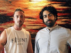 Co-owners Kabir Kapoor and Jason Morris at Le Fantôme: the decor is sparse, save for the incredible collages made by Morris's great-grandfather, Lee Morris.
