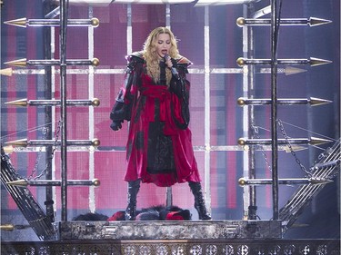 Madonna during her concert at the Bell Centre in Montreal on Wednesday September 9, 2015. Madonna is launching her worldwide Rebel Heart Tour with two shows at the Bell Centre.