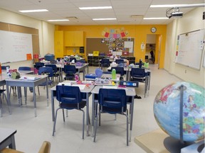 A classroom in École Notre-Dame-de-Grâce.