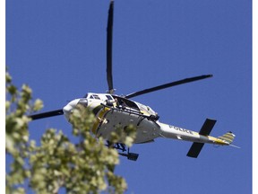 Montreal police used a Sûreté du Quebéc helicopter Friday night to surveil the Old Port, the downtown core and Mount Royal.
