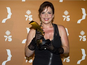 Maude Guérin poses for a photograph after winning the award for best actress in a drama for the show Belle-Baie at the 26th edition of the Prix Gemeaux held at the Theatre Maisonneuve in Montreal on Sunday, September 18, 2011. (Dario Ayala/THE GAZETTE)