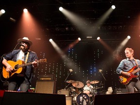Jeff Tweedy, left, Glenn Kotche and John Stirratt of Wilco perform at the Metropolis in Montreal on Monday September 21, 2015.