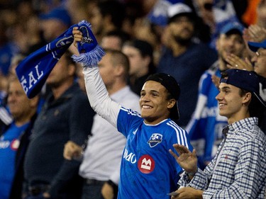Montreal Impact fans cheer as the Impact play the Chicago Fire during MLS action at Saputo Stadium in Montreal on Wednesday September 23, 2015.