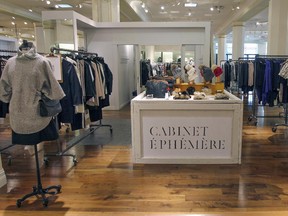 Cabinet Éphémère pop-up shop features a large selection of Quebec designers on the 2nd floor of Ogilvy's in Montreal.
