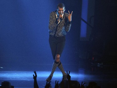 Stromae in concert at the Bell Centre in Montreal on Monday, Sept. 28, 2015.