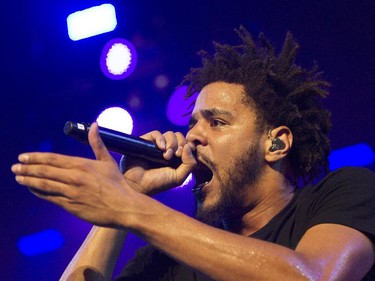 Hip-hop artist J. Cole performs at the Bell Centre in Montreal Friday, September 4, 2015. His most recent studio album is 2014 Forest Hills Drive.