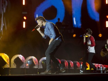 Liam Payne and the rest of the band One Direction perform at the Olympic Stadium in Montreal on Saturday September 5, 2015.