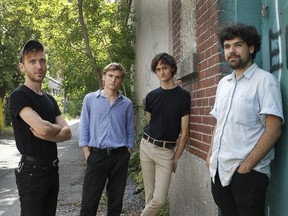 “Pressure is not the right word," Tim Darcy, second from right, says of the process of putting together a second album after Ought's successful debut, More Than Any Other Day. His bandmates, from left: Tim Keen, Ben Stidworthy and Matt May.