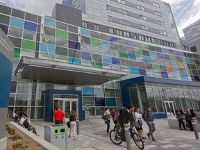 The entrance to the Royal Victoria Hospital wing at the MUHC Glen campus in Montreal,  April 28, 2015.