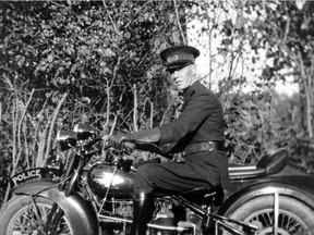 This photo of officer John Lunt on patrol was taken shortly before his death in 1931. (Photo courtesy of the Lunt family.)