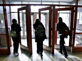 Photo Illustration: Students leave a Montreal high school.