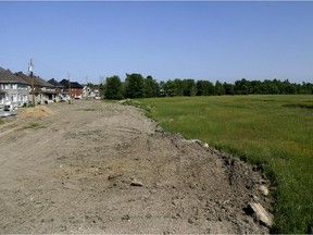 Wetlands close to the l' Anse-à-l'Orme River are being threatened by residential development like this site on Gouin Blvd. in Pierrefonds.