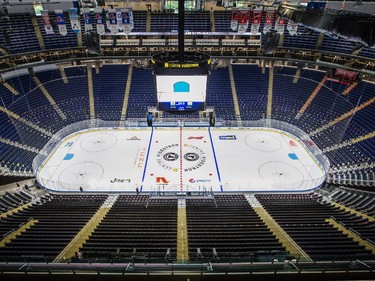 A view of the newly built Centre Vidéotron in Quebec City before the preseason NHL match between the Montreal Canadiens and the Pittsburgh Penguins on Monday, Sept. 28, 2015.