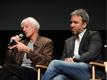 Cinematographer Roger Deakins (left), who previously worked with Denis Villeneuve (right) on Prisons and Sicario, has been nominated for an Oscar 13 times, but never won (so far). (Craig Barritt / Getty Images for Academy of Motion Picture Arts and Sciences)