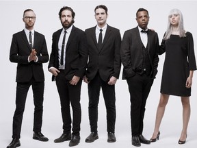 Times Infinity Volume One is the Dears' first album since 2011, and the sequel is expected early next year. But "we didn’t go into the studio knowing that it was two volumes,” says keyboardist/vocalist Natalia Yanchak, with Jeff Luciani, left, Patrick Krief, Roberto Arquilla and Murray Lightburn.