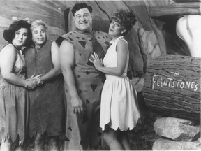 The Flintstones: Betty and Barney Rubble (played by Rosie O'Donnell and Rick Moranis in the movie) and Fred and Wilma Flintstone (played by John Goodman and Elizabeth Perkins) were perfect neighbours.