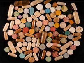 Samples of ecstasy pills and capsules. The street drug comes in many forms.