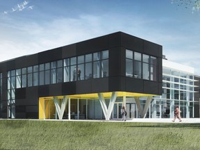 Artist's conception of a new Vidéotron data centre that will be built in the Technoparc Montréal in St-Laurent.