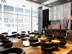 Play: The lounge at Le Germain Hotel Maple Leaf Square serves informal small plates and big wines.