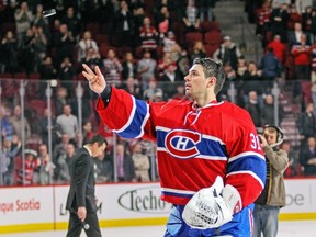 Montreal Canadiens goalie Carey Price, tossing a puck into the crowd after being named first star for his shutout of the St. Louis Blues last week, is far and away the best goalie in the National Hockey League, with a 1.29 goals against average and .961 save percentage.