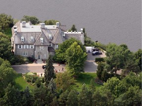 An aerial view of the Canadian prime minister's residence, 24 Sussex Drive, in 2007.