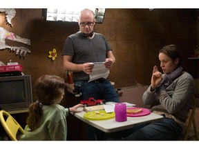 Director Lenny Abrahamson, Jacob Tremblay and Brie Larson on the set of Room. Abrahamson went to great lengths to make the Toronto-shot film feel authentic, constructing an elaborate set no bigger than the fictional box in which the first half of the action takes place.
