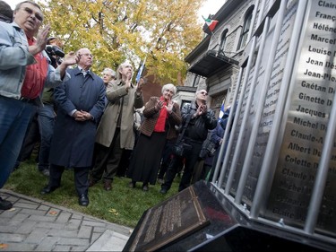 Former Premier of Quebec Bernard Landry  at the unveiling of a monument to Quebecers that were incarcerated during the October Crisis, 40 years to the day after the War Measures Act was invoked by Trudeau, in Montreal, on Saturday October 16, 2010 in Montreal Quebec.