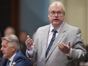 Quebec Health Minister Gaétan Barrette responds to Opposition questions, Thursday, September 24, 2015 at the legislature in Quebec City.