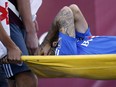Montreal Impact midfielder Andres Romero is taken off the field on a stretcher after being injured in the first half of an MLS soccer match against the Colorado Rapids in Commerce City, Colo., Saturday, Oct. 10, 2015.