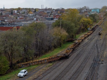 A freight train derailed Thursday morning in Montreal. The train derailed and hit a house in the process.