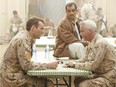 Rossif Sutherland (left, with Paul Gross in Hyena Road) didn't intend to go into acting, but was encouraged by his father, Donald Sutherland.